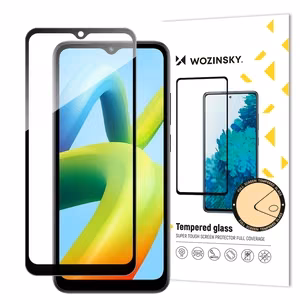 Wozinsky Full Glue Karkaistu lasi koko näytölle Xiaomi Redmi A1+:lle 9H mustalla kehyksellä