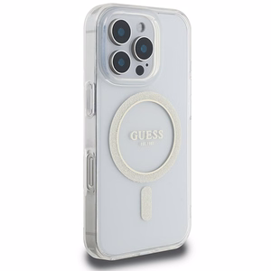 Guess IML Glitter Circle MagSafe suojakuori iPhone 16 Pro Max:lle - läpinäkyvä