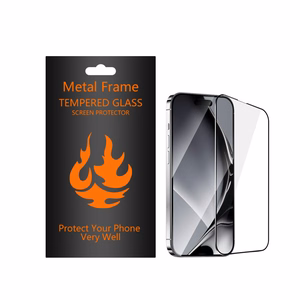 Tempered glass metal frame for Samsung Galaxy S22 / S23 black frame
