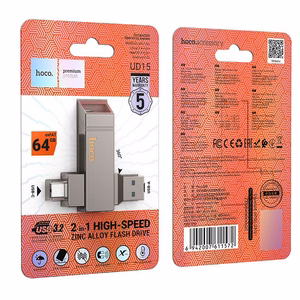 HOCO USB-muistitikku USB A + USB C UD15 64GB USB3.2