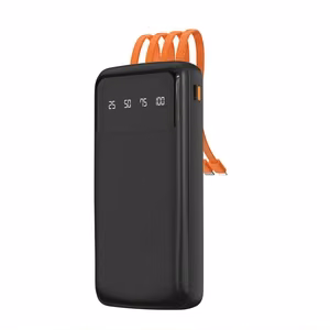 Dudao K6Pro universaali 10000mAh varavirtalähde USB, USB Type C, Lightning -kaapeleilla, musta (K6Pro-black)