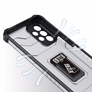 Crystal Ring Case Kickstand Kova Rugged Cover Samsung Galaxy A72 4G sininen sininen