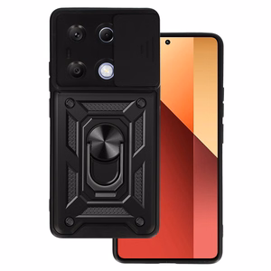 Slide Camera Armor Suojakuori Xiaomi Redmi Note 13 Pro 4G:lle - musta