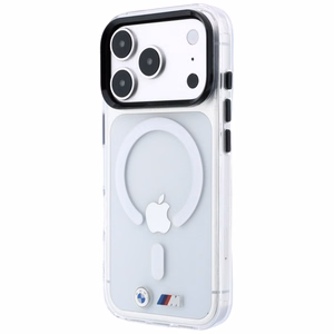 BMW M IML Glossy Metal Logo & Trims MagSafe suojakuori mallille iPhone 17 Pro / 18 Pro – läpinäkyvä
