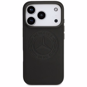 Mercedes Leather Vintage Logo MagSafe suojakuori iPhone 17 Pro - musta