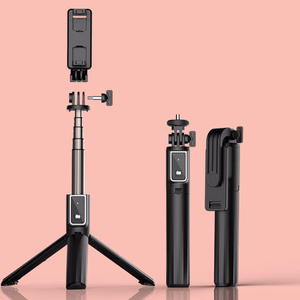 Selfie Stick MINI - irrotettavalla Bluetooth-kaukosäätimellä ja jalustalla - P40L - musta