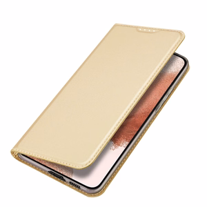 Dux Ducis Skin Pro Suojakuori Samsung Galaxy S23+:lle - läppäkuori korttilompakko jalusta kultainen