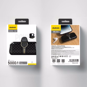 Dudao K20SL 5000mAh mini-virtapankki Lightning / USB-C-liittimillä - musta