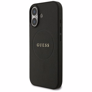 Guess Grained Ring MagSafe Suojakuori iPhone 17:lle - Musta