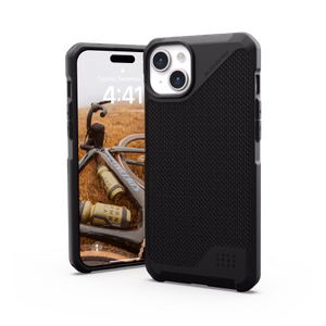 UAG Metropolis LT MagSafe suojakuori iPhone 15 Plus:lle - musta kevlar