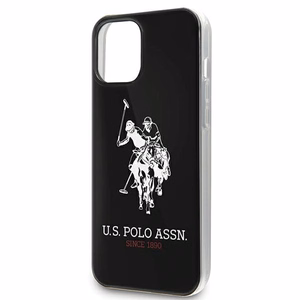 US Polo USHCP12LTPUHRBK Shiny Big Logo suojakuori laitteelle iPhone 12 Pro Max 6.7", musta