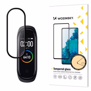 Wozinsky super durable glass screen protector Full Glue full-screen with frame Case Friendly Xiaomi Mi Band 4 / Mi Band 3 transparent