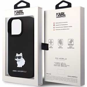 Karl Lagerfeld KLHCP14XSMHCNPK Suojakuori iPhone 14 Pro Max 6.7:lle - musta Silikoninen C Metal Pin