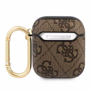 Guess GUA24GSMW AirPodsin suojus ruskea / ruskea 4G Script Metal Collection -mallisto