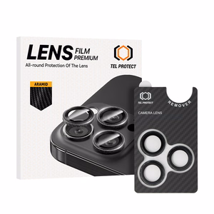 Tel Protect 3D Lens Aramid Series -karkaistut suojalasit Apple iPhone 18 Pro- ja iPhone 18 Pro Max -puhelinten kameralinsseille (3 kpl)