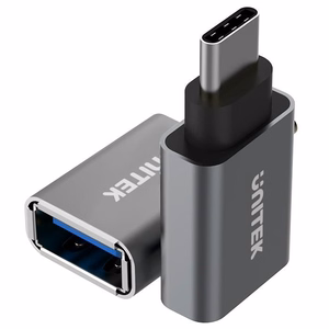 UNITEK Y-A025CGY kaapelin liitäntäsovitin USB Type-C USB Type-A Metallinen