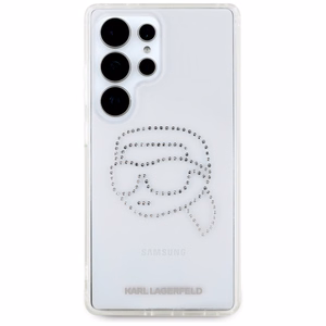 Karl Lagerfeld HC IML Rhinestones K Head Suojakuori Samsung Galaxy S25 Ultralle Läpinäkyvä