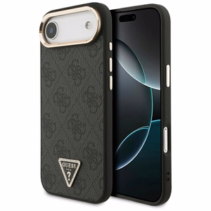 GUESS suojakuori iPhone 17 Air MagSafe-yhteensopiva GUHMP17MP4GTDGMK (4G PU W/ Triangle Logo) kultainen ja musta