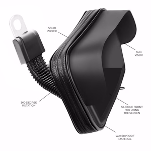 Motorcycle holder waterproof with zip and hood ( 4,8" - 5,5" ) black