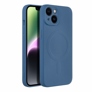 Silikoninen Mag Cover iPhone 14:lle yhteensopiva MagSafen kanssa sininen