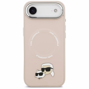 Karl Lagerfeld Karl & Choupette Pins MagSafe Suojakuori iPhone Air:lle - Vaaleanpunainen