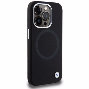 BMW Signature Liquid Silikoninen MagSafe Suojakuori iPhone 15 Pro:lle - musta