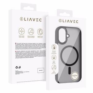 Liavec Cloudy suojakuori metallisella kamerakehyksellä Iphone 17 -puhelimelle musta (kameran ohjauspainike)
