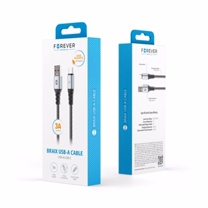 Forever Braix kaapeli USB - USB-C 1,0 m 3A musta