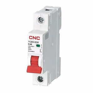CNC YCB9-80M miniature circuit breaker, 1P, C40, 6 kA