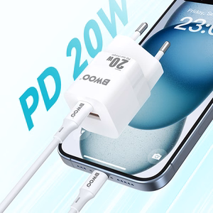 BWOO CDA156 PD wall charger 1x USB-C 1v USB 20W white