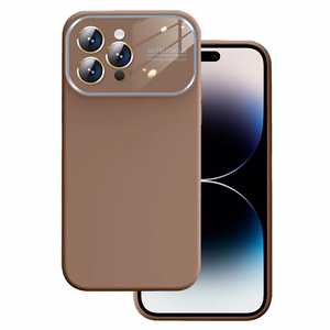 Pehmeä silikonisuojakuori linssillä iPhone 13 Pro Max:lle - ruskea