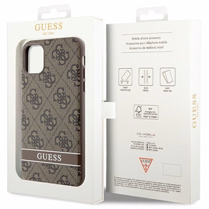Guess GUHCN61P4SNW iPhone 11 / Xr ruskea/ruskea kovakuori 4G Stripe