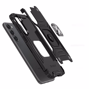 Wozinsky Ring Armor suojakuori Samsung Galaxy S23+:lle panssaroitu kuori magneettinen pidike rengas musta