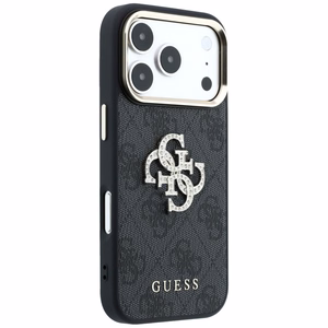 Guess 4G & Big Strass Logo -suojakuori laitteelle iPhone 18 Pro / 17 Pro – musta