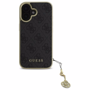 Guess 4G Charms Collection suojakuori iPhone 16:lle - musta