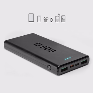 Powerbank SBS TTBB10000FASTPD20K 10000 mAh 20W Power Delivery -virtalähteellä - musta
