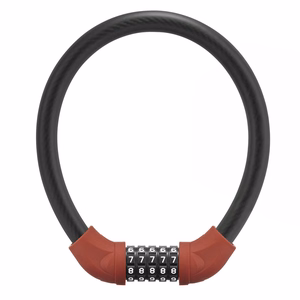 Rockbros RKS870-BK koodillinen polkupyörän lukko 85 cm teräsvaijerilla – punainen
