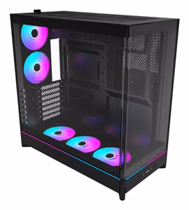 MONTECH HS02 PRO HS02PRO(B) MidiTower-tietokonekotelo, ATX/MicroATX/MiniITX, irrotettava HDD-kehikko, läpinäkyvä paneeli, musta, virtalähde ei sisälly toimitukseen