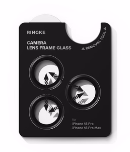 Ringke 2 kpl karkaistuja kamerakehyksen suojalaseja malleille iPhone 18 Pro / Pro Max, musta