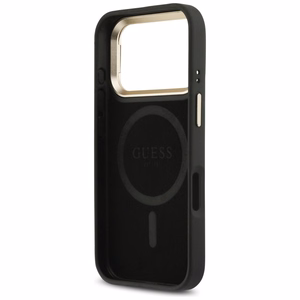 Guess 4G PU Triangle Logo & Stand Camera MagSafe suojakuori iPhone 17 Pro - musta