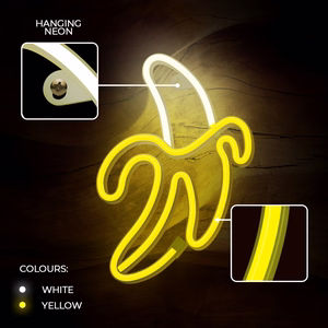 Neon LED-valo BANANA valkoinen keltainen Bat + USB FLNE10 Forever Light