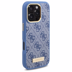 Guess 4G Logo Plate MagSafe Suojakuori iPhone 16 Pro:lle - sininen