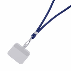 3mk EasyClip puhelimen kaulahihna, tummansininen (hopeanväriset osat)
