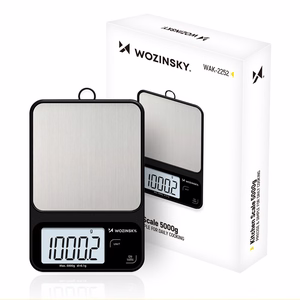 Wozinsky WAK-2252 keittiövaaka suurella LCD-näytöllä, enintään 5 kg – musta