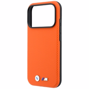 BMW M Quadrille Kevlar Metal Logo MagSafe suojakuori mallille iPhone 17 Pro / 18 Pro – oranssi