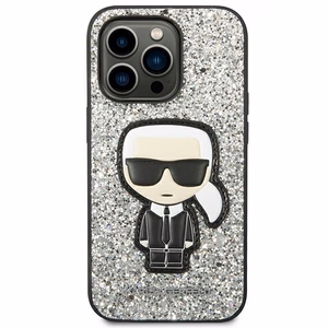 Karl Lagerfeld KLHCP14XGFKPG iPhone 14 Pro Max 6.7 kovakuori hopeinen / hopeinen Glitter Flakes Ikonik