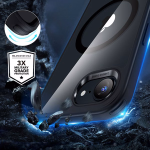 ESR Classic Hybrid Halolock MagSafe Case for iPhone 16e / 17e - Transparent-Black