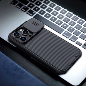 Nillkin CamShield Pro Case iPhone 14 Pro panssaroitu suojus kameran suojus sininen