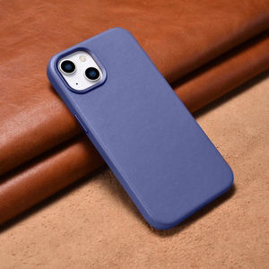 iCarer Case Leather Cover Genuine Leather iPhone 14 Plus Light Purple (MagSafe Compatible)