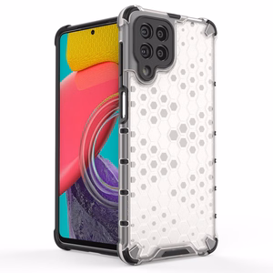 Honeycomb tapauksessa panssaroitu kansi geelirunko Samsung Galaxy M53 5G läpinäkyvää
